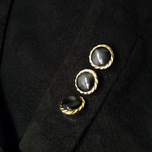 Vintage 80s Ratner USA-Made Tailored Suede Blazer Men-44 Sporty 2-Button Black